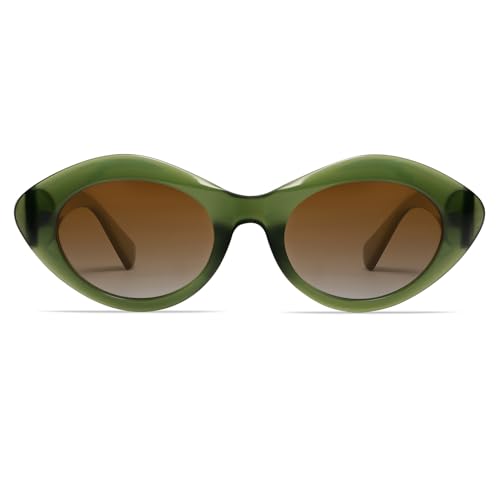 VANLINKER Polarized Trendy Thick Oval Round Sunglasses for Women Retro Shades VL98252