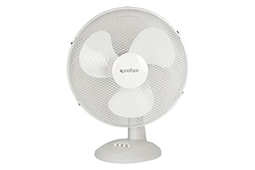 Cofan Ventilador de Sobremesa | Color Blanco | Modelo Solano | 3 Velocidades | Medidas 43 x 25,5 x 53,5 cm |