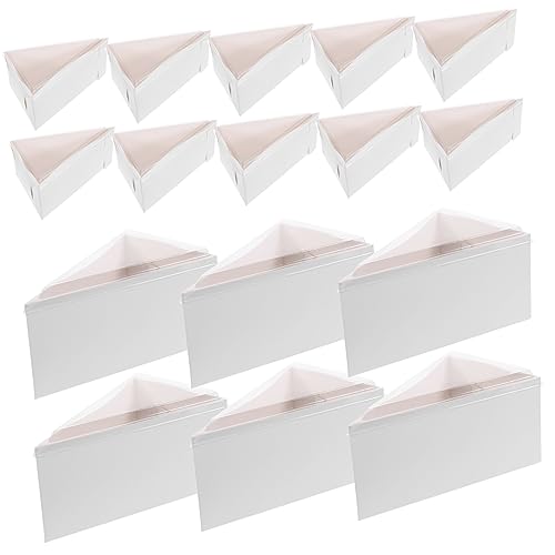 MUCKLILY 50 Sets Cake Slice Containers Mousse Pizza Box Transparent Lid for Parties Events Safe Material for Bakery Sandwich Biscuit Packaging