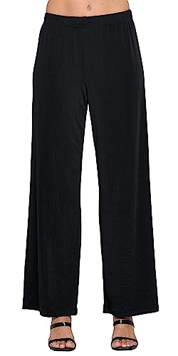 Jostar Women's Casual Flared Pants - Elastic Waist Flare Leg Soft Lounge Trouser