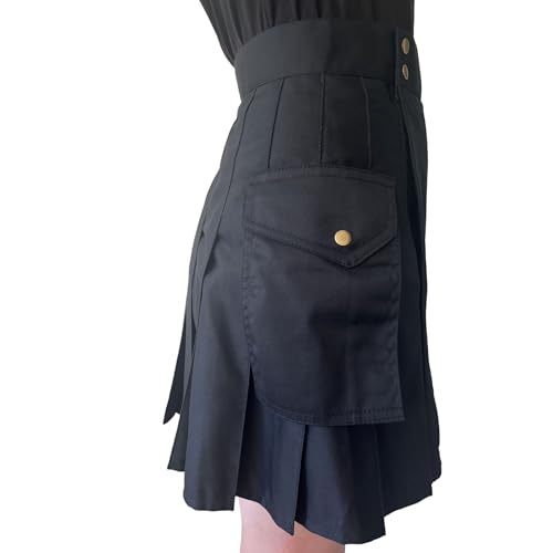 Womens 19 Inch Length Cotton Utility Skirt Black 14 US3