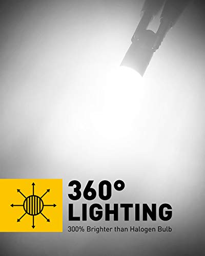 Image of AUXITO 194 LED Bulbs White, Super Bright 1:1 Size, License Plate Light 168 2825 W5W T10 Error Free Car Bulbs for Dome Map Door Courtesy Side Marker Cornering Trunk Light (Pack of 2)