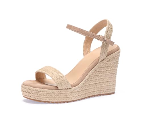 Image of VICKI.VICKI Women's Platform Sandals Wedge Ankle Strap Open Toe Sandals