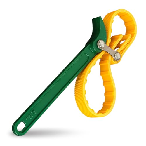 Image of VAGCARS Heavy-Duty 12" Belt Strap Wrench, Self-Tightening Oil Filter Strap Wrench with 3-Layer Canvas Strap & Ergonomic Handle, Universal Tool for Cars, Tractors, Faucets, Pipes & Stubborn Jars (12")