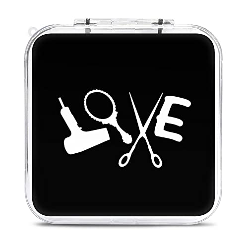 Hairdresser Hairstylist Love Barber Tool Game Card Storage Case Hard Protective Organizer Box For Nintendo Switch (12 Slot Clear Shell)