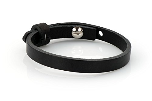 Lederarmband - schwarz, 23cm, Schmuck-Armband für Schiebeperlen - verstellbar, ideal für Freundschaftsarmbänder und Partnerarmband, Mode-Schmuck Cover