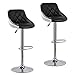 Wolmics Zestaw 2 stołków barowych, regulowane i obrotowe krzesła kuchenne, 2 krzesła barowe ze sztucznej skóry, stelaż z chromowanej stali, kolor czarny + biały