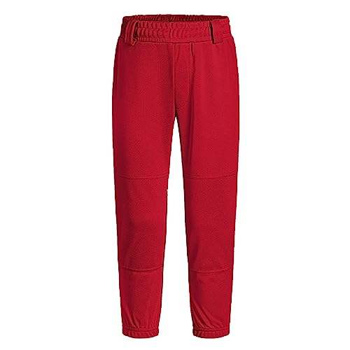 QBK 2T/3T/4T/5T Toddler Baseball Pants Youth Softball Pants Kids Tee Ball Pants for Boy Girl GreyRed 3T