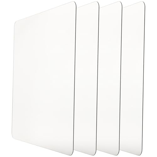 SWETRACE 4 Piezas de Espejos Autoadhesivos Irrompibles de Poliestireno Respaldo Adhesivo, Forma Redondeada para Cocina y Dormitorio, sin Marco