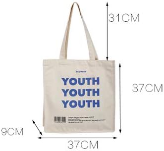 [ザボンチー] かわいいキャンバスバッグ トートバッグ 大容量 肩掛けバッグ 通学 出掛けバッグ ファスナー/ボタン付き