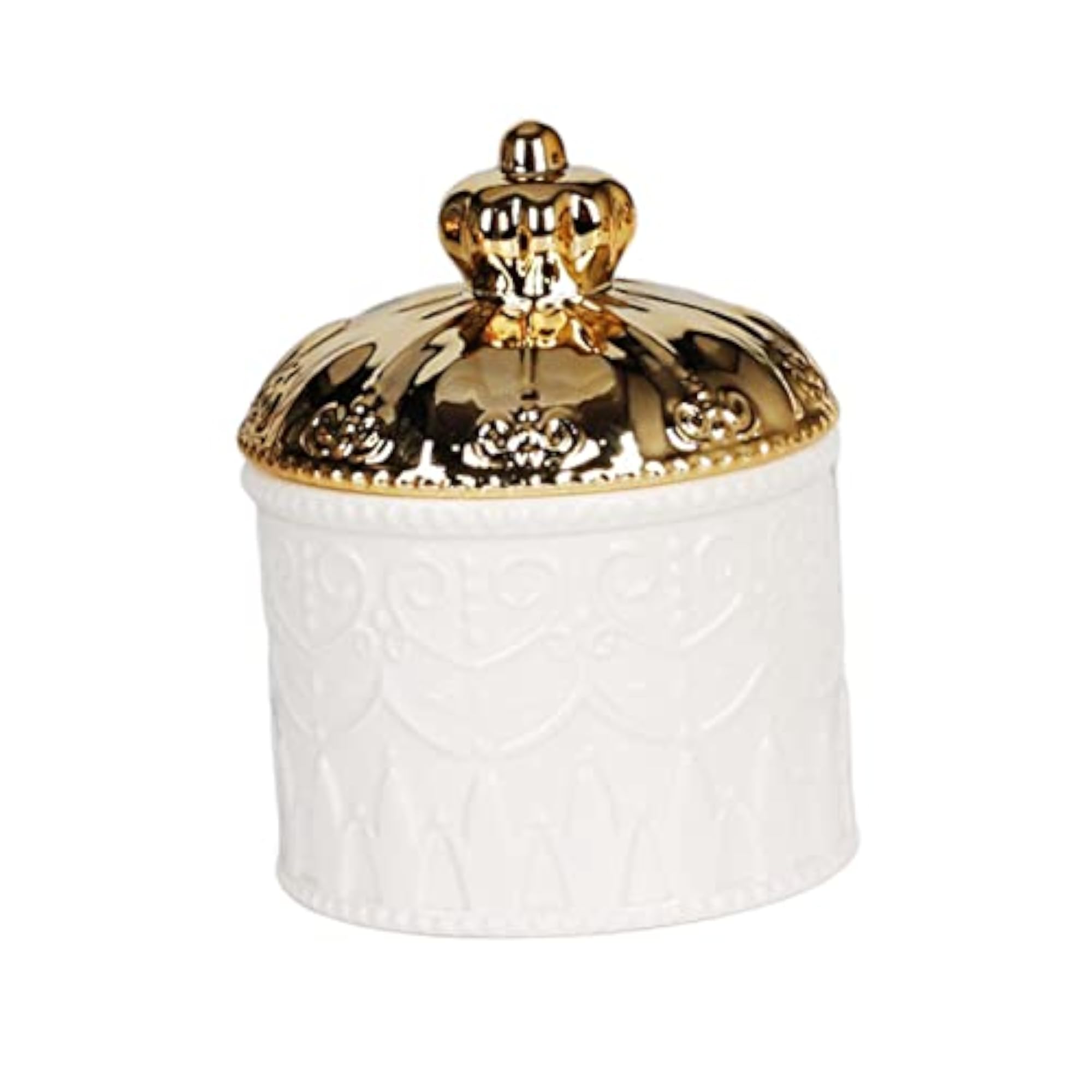 Ceramics Jewellery Organizer with Lid, White