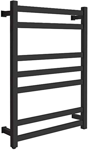 ZQFIDFYR Towel Warmer, Wall Mounted Towel Warmer Rack, Electric Heated Towel Racks for Bathroom, 304 Stainless Steel Heated Towel Rail, Towel Dryer Rack with 7 Heated Towel Bars (Black Hardwired)
