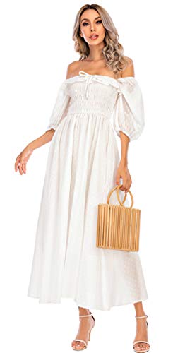 R.Vivimos Women Summer Half Sleeve Cotton Ruffled Vintage Elegant Backless A Line Flowy Long Dresses3