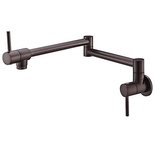 Robinet mural de cuisine en laiton avec double joint rotatif et finition brun noble