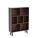 LEYAOYAO Cube Bookshelf 3 Tier Mid-Century Rustic Brown Modern Bookcase with Legs,Retro Wood Bookshelves Storage Organizer Shelf,Freestanding Open Book Shelves for Bedroom,Living Room,Office