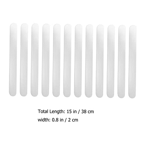 VOSAREA 12Pcs Non Slip Bath Stickers Safety Bathtub Skid Strips for Bathroom Stairs Floors and Non Slip Surface for Enhanced Safety