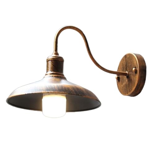 ENTHERONIC Lampada da parete vintage per esterni IP54 Impermeabile Antiruggine Applique da parete in ferro a collo d'oca Luce da fienile E27 Luci da portico per esterni per patio