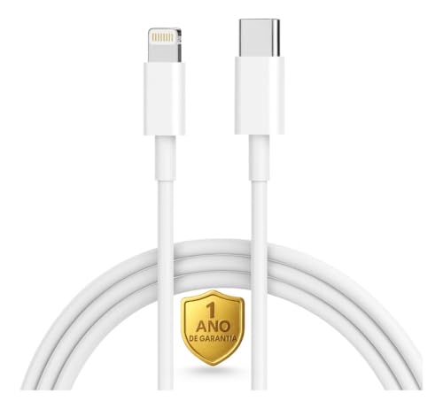 Cabo Carregador Turbo Reforçado Branco Compatível com iPhone 14/13/12/11/XR/XS/8/7/SE/XR Certificado Premium Lightning UTBRX