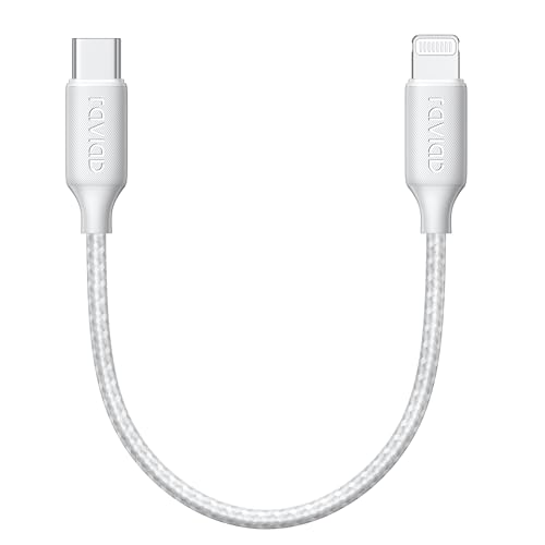 RAVIAD Cable USB C a Lightning 0.3M Cargador iPhone Carga Rapida MFi Certificado Cable iPhone USB C Nailon Trenzado PD USB Tipo C a Lightning Cable para iPhone 14 13 12 11 Pro XS MAX XR X 8 7 6SPlus 5