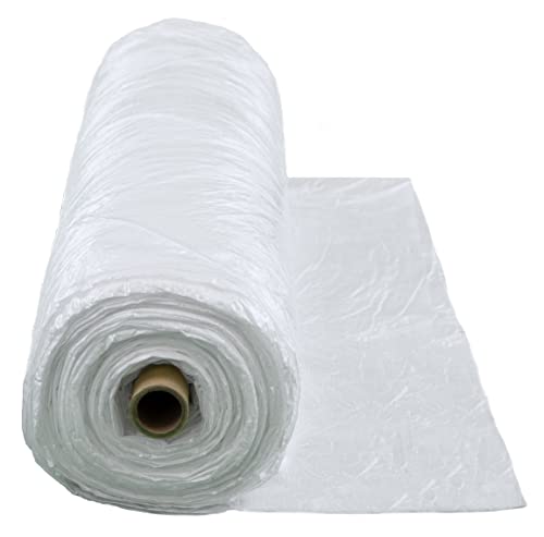 Kotap Woven Poly Sheeting 20 x 100-Foot Reinforced Coated & Tear-Resistant for Scaffolding Construction Jobs Temporary Coverage & Containment of Dust Debris Rain Vapors White 5-mil CP-20100