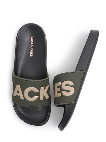 Image of JACK&JONES Men's Logo Print Pool Sliders