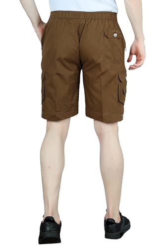 Image of Men Cotton Regular Fit Solid Short | 2 Zipper Pocket | 3 Button Pockets | Versatile Half Pants for Everyday -