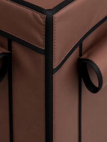 Image of Collapsible Wardrobe DIY Clothes Almira | Portable Foldable Closet Organizer | Brown Finish | Hanging Space & Storage Shelves | Fabric Wardrobe for Bedroom