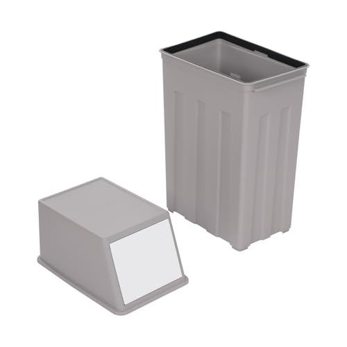 Caneca de basura rectangular gris 8 galones miniatura 3