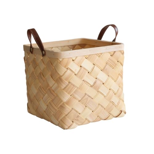VALICLUD 1Pieza Cesta De Almacenamiento De Ropa Sucia Asas De Cuero Para Organizar Ropa Cesta Para Lavandería