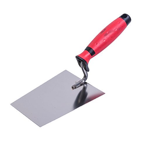 Connex COX781126 Maurerkelle, eckige Form, S-Hals, rostfrei, 2-Komponenten-Griff, 160 mm, Rot