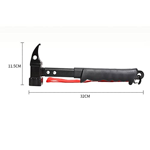 Afrsmw Camping Hammer Tent Hammer with Peg Puller Multifunctional Tool Hammer Peg Puller for Tent Posts Trekking Tool Outdoor Tool Black - Image 6