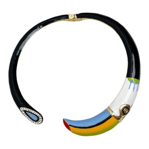 Broche Toucan et perroquet en émail bijou de col style américain rétro pour veste femme