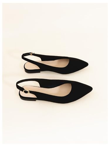 Floerns Women's Pointed Toe Slingback Flat Faux Suede Dress Flat Slip on Flat4