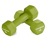 Fitness Republic 4LB Neoprene Workout Dumbbells Set of 2 - Non Slip, Anti Roll Exercise & Fitness Du
