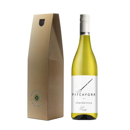 Twelve Green Bottles | Pitchfork Chardonnay 75cl | 13% ABV | Vegan | Margaret River White Wine | Unwooded & Fresh | Branded Gift Box
