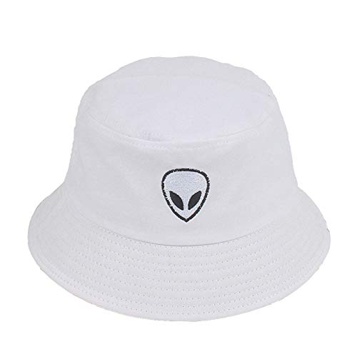 Chapeau bob unisexe unisexe pour homme et femme Motif alien Noir/blanc - - Large
