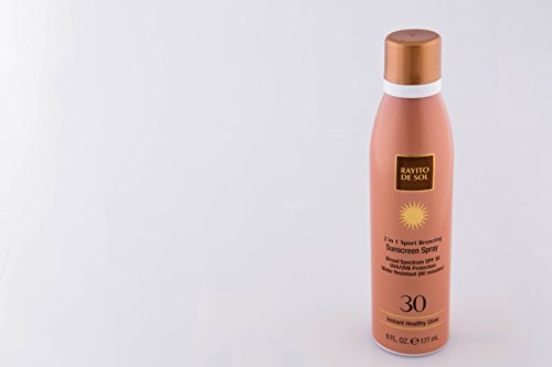 Rayito de Sol - 2-in-1 Sport Bronzing Sunscreen Spray - SPF 30 - Healthy Glow - 6 oz