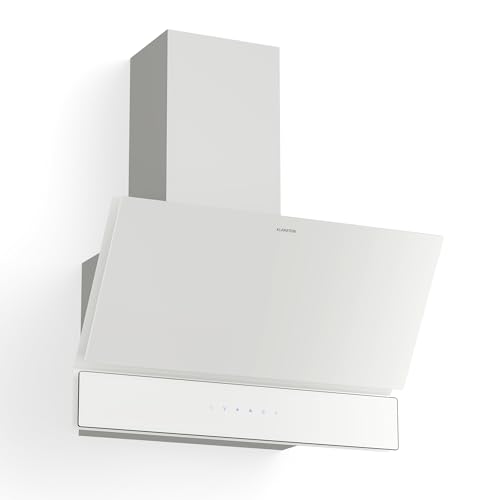 Klarstein Velaire Campana Extractora 60 cm - 820 m³/h, Eficiencia A++, LED, Táctil, 3 Velocidades + Boost, Filtro Aluminio & Carbón, Silenciosa, Decorativa, Para Cocina Moderna, Blanco