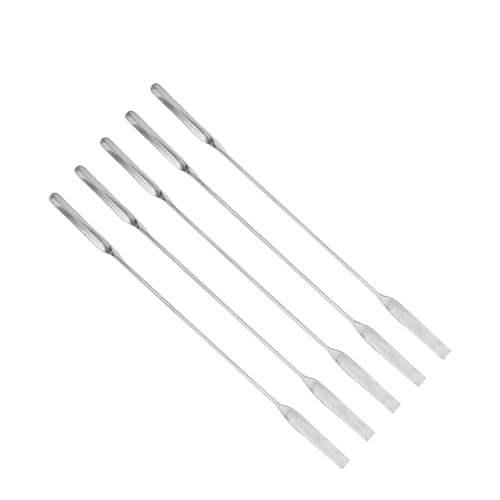 Image of EISCO Set of 5 Micro Spatula - Stainless Steel, Double-Ended Scoop & Flat End, 15cm, Precision Lab Tool for Chemistry, Science Experiments, Powders, Epoxy, DIY Crafts, Jewelry Making & Sample Handling