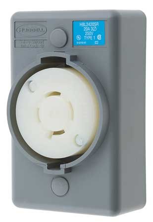 20A Twist-Lock Receptacle 3P 4W 250VAC L15-20R GY