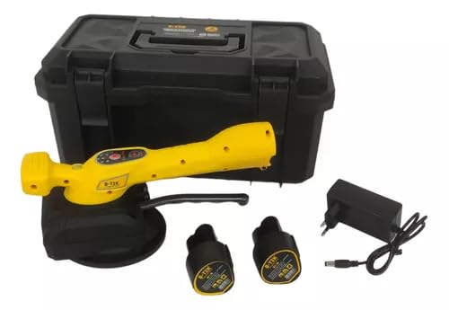 Máquina Assentar Piso Ventosa à Bateria 12v Vibração de 10000 rpm, 130mm 2 Baterias de 12V 5000mAh e