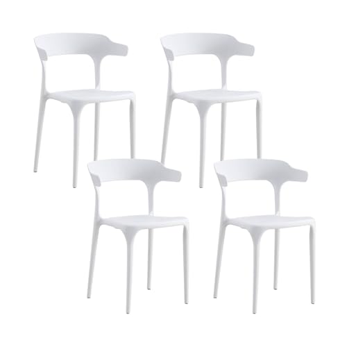 Listado de Sillas Blancas Top 5. 46 TOPLIVING Set de Sillas para Comedor de PláStico Resistente Diseño Minimalista, Comedor 4 Sillas Plásticas Aptas para Interior y Exterior Ideales para Jardín o Terraza...