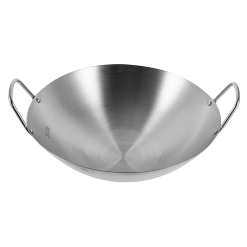 Wok de acero inoxidable con doble asa 30 cm miniatura 1