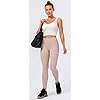 Lavento Women's All Day Soft Yoga Leggings Mid-Rise - No Front Seam Workout Active Legging for Women (Desert Sand, 6)