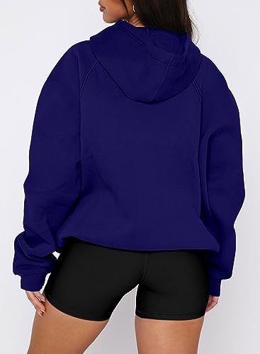 onlypuff Women Pullover Sweatshirt Long Sleeve Hoodies Kangaroo Pocket Fleece Basic Sweater