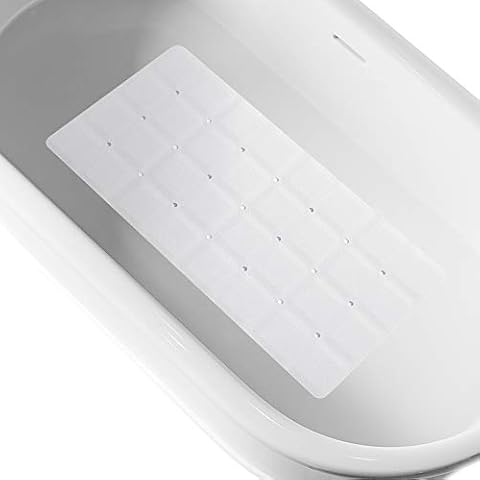 VINN DUNN Silicone Foldable Bath Mat, 100% Non-Slip Silicone, No Suction Cups Required, 72 L x 36 W cm (WHITE) Cover