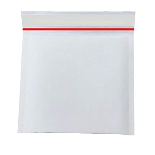 クッション封筒#CDサイズ配送用緩衝材エアキャップ付50枚入ホワイトDVD文庫本など小物入れ発送用品 クロネコDM便ネコポス ゆうパケットクリックポストポスパケット対応メール便袋白色シール付き文具ふうとう梱包材外寸206x186mm