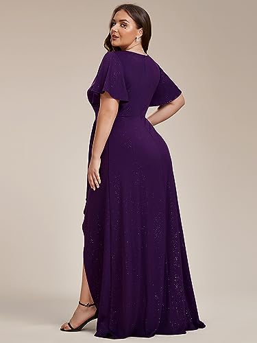 Image of Ever-Pretty Womens Glitter High Low Plus Size Cocktail Wedding Guest Dress
