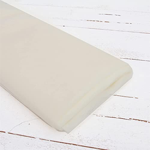 Image of Multi Purpose Solid Nylon Soft Net Combination Fabric - for Wedding, Parties, Costumes, and Decoration (16.4 x 4 Feet, Ivory)