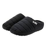 [SUBU] スブ サンダル 冬用サンダル スリッパ レディース メンズ 暖かい ルームシューズ ダウン 外履き 防寒 つっかけ 男女兼用 ユニセックス F LINE ブラック BLACK SB-132 [並行輸入品]
